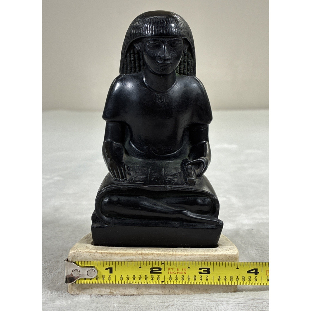 Vintage Alva Studios Egyptian Sculpture The Scribe Louvre Museum Pair Of 2 - Picture 14 of 15